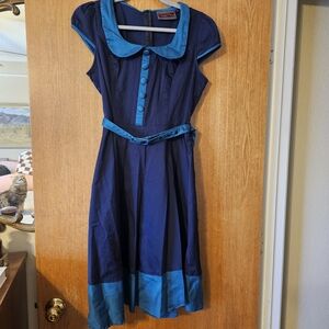 Voodoo Vixen Teal and Navy Dress